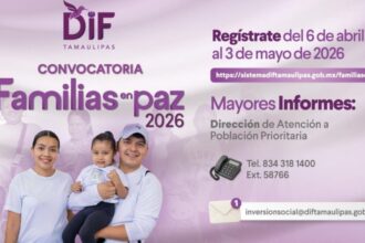 DIF Tamaulipas abre convocatoria “Familias en Paz 2026”