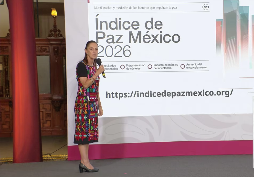 México mejora 5.1% en paz nacional, según Índice 2026
