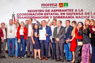 Morena, PT y PVEM registran 23 aspirantes a 2027 en tres estados