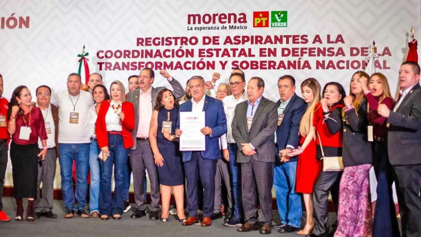 Morena, PT y PVEM registran 23 aspirantes a 2027 en tres estados