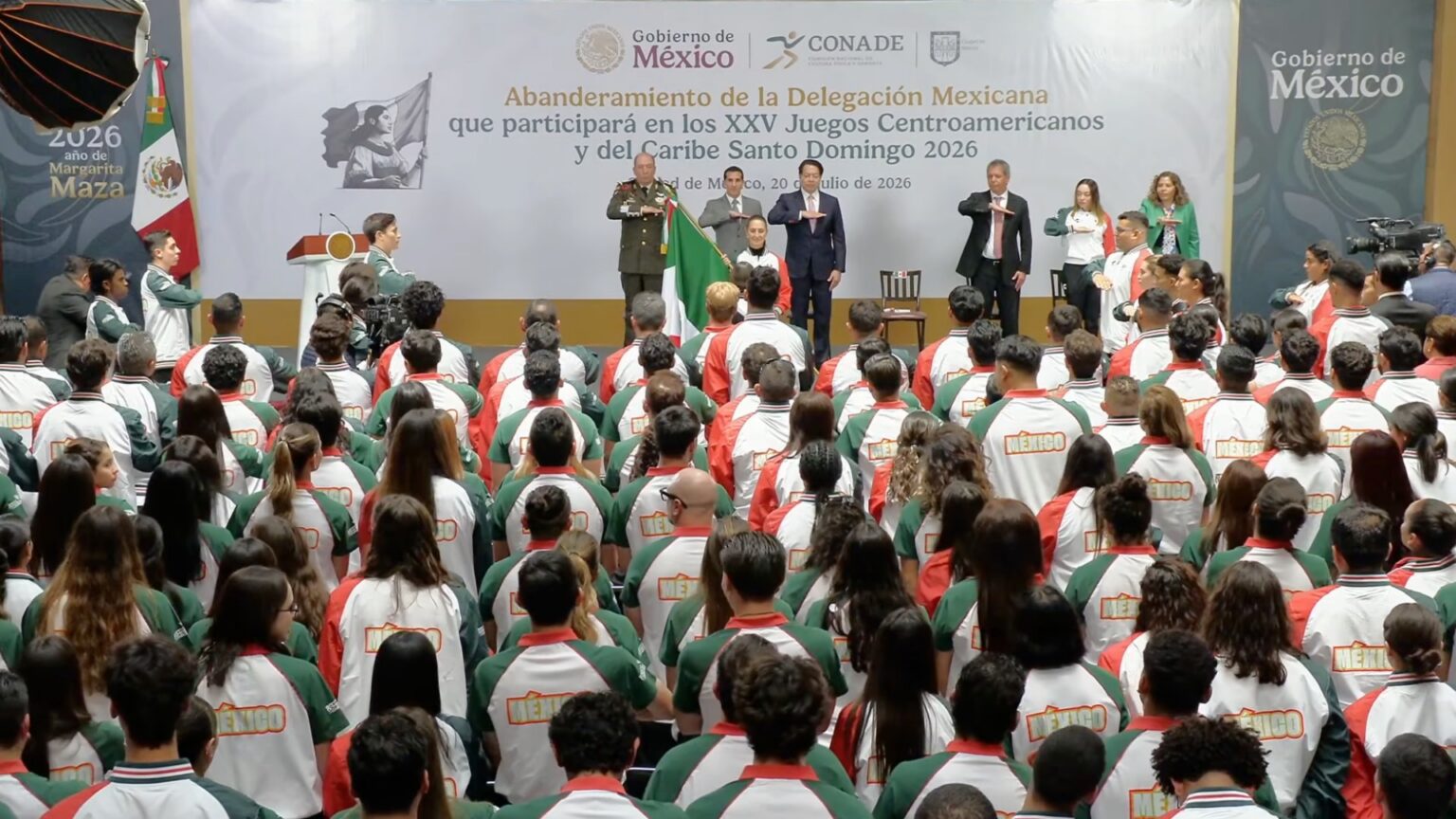 Sheinbaum abanderó a México para Juegos Centroamericanos 2026