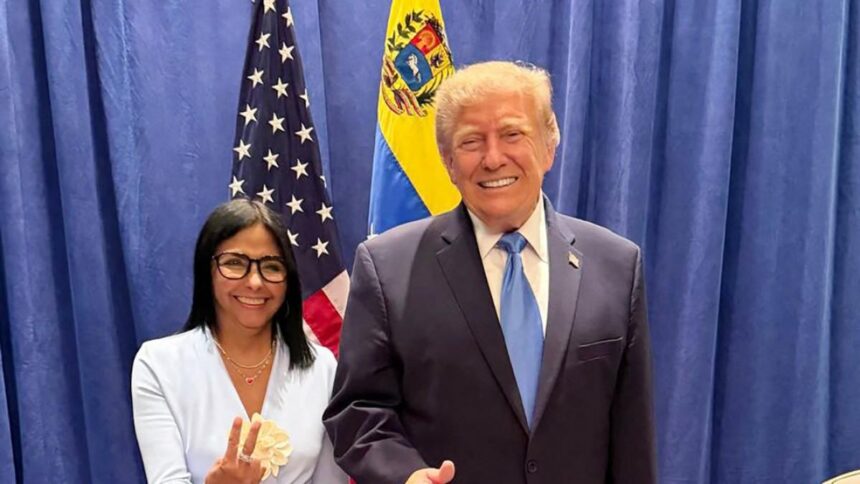 Trump y Delcy Rodríguez dialogan sobre deuda venezolana en la ONU